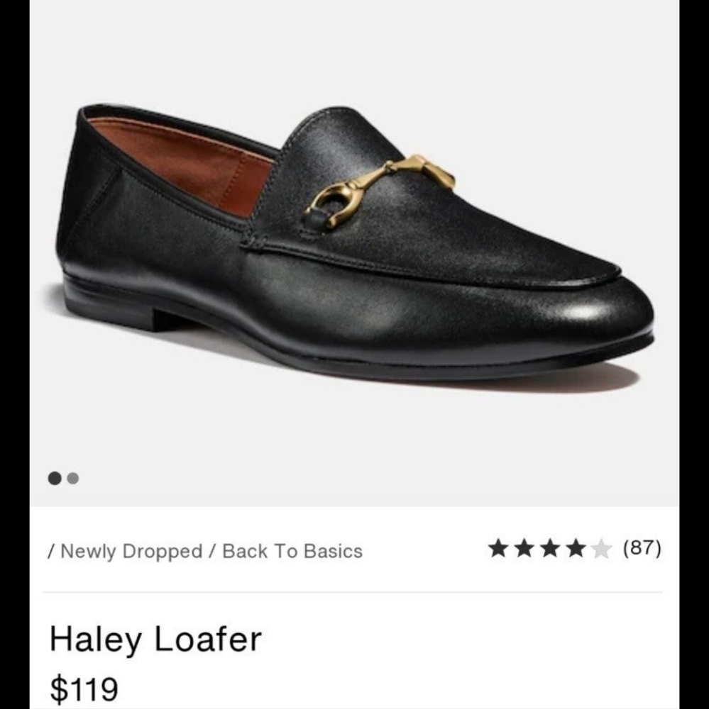 Haley Leather Loafer, Coach shoes Size 11B